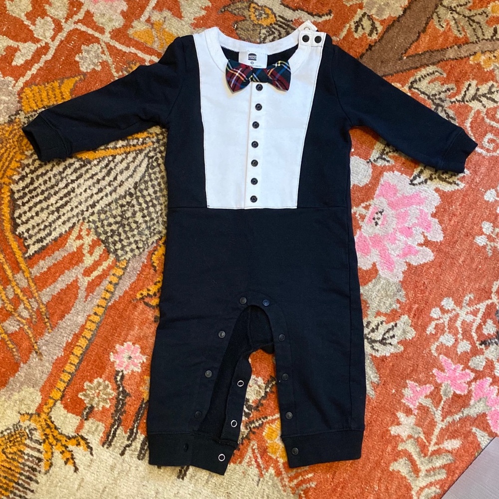 HARAJUKU MINI tuxedo bow tie onesie